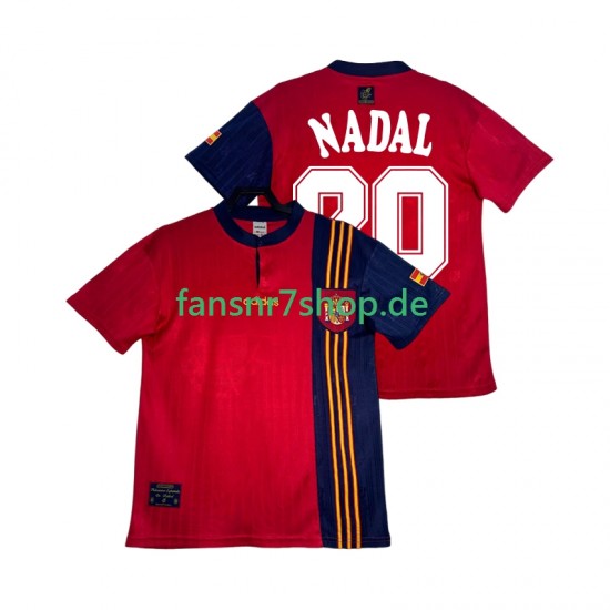Spanien fußball trikot NADAL 20 1996 Herren Heim Retro Kurzarm