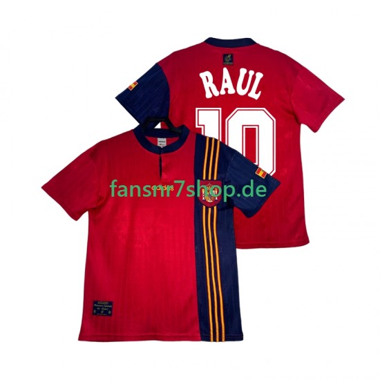 Spanien fußball trikot RAUL 10 1996 Herren Heim Retro Kurzarm