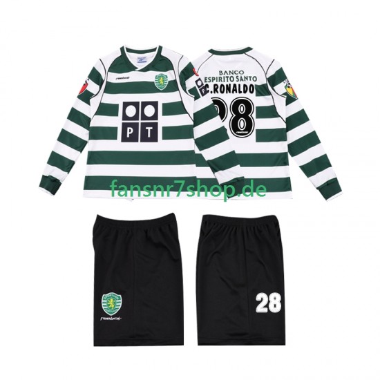 Sporting CP fußball trikot Cristiano Ronaldo 28 2001 2003 Kinder Heim Retro Langarm
