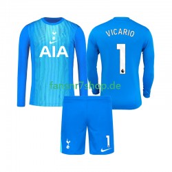 Tottenham Hotspur fußball trikot Guglielmo Vicario 1 Torhüter Kinder Auswärts 2025-2026 Langarm