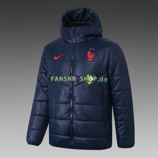 Frankreich Herren Daunenjacke Blau