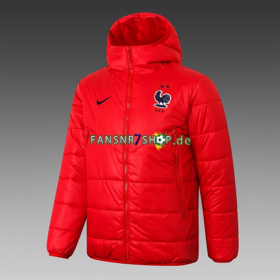 Frankreich Herren Daunenjacke Rot