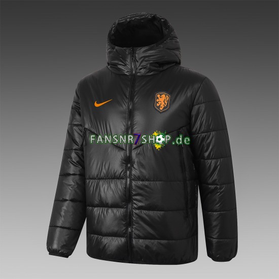 Niederlande Herren Daunenjacke Schwarz