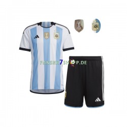 Argentinien fußball trikot WM 2022 3 Stars Kinder Heim Kurzarm