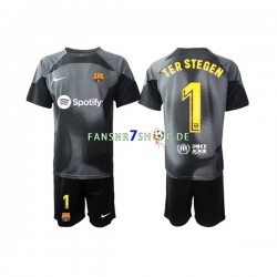 FC Barcelona fußball trikot Ter Stegen 1 Torhüter Kinder Auswärts 2022-2023 Kurzarm