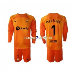 FC Barcelona fußball trikot Ter Stegen 1 Torhüter Kinder Ausweich 2022-2023 Langarm