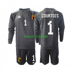 Belgien fußball trikot Courtois 1 Torhüter Kinder Auswärts 2022 Langarm
