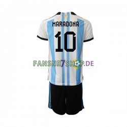 Argentinien fußball trikot WM 2022 Maradona 10 Kinder Heim Kurzarm