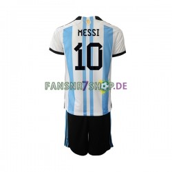 Argentinien fußball trikot WM 2022 Messi 10 Kinder Heim Kurzarm