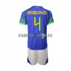Brasilien fußball trikot WM 2022 Marquinhos 4 Kinder Auswärts Kurzarm Brasilien fußball trikot WM 2022 Marquinhos 4 Kinder Auswärts Kurzarm