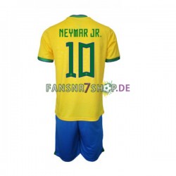 Brasilien fußball trikot WM 2022 Neymar JR 10 Kinder Heim Kurzarm