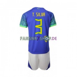 Brasilien fußball trikot WM 2022 Thiago Silva 3 Kinder Auswärts Kurzarm Brasilien fußball trikot WM 2022 Thiago Silva 3 Kinder Auswärts Kurzarm
