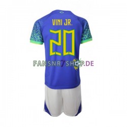 Brasilien fußball trikot WM 2022 Vinicius Junior 20 Kinder Auswärts Kurzarm