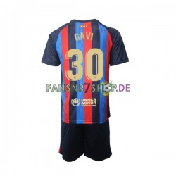 FC Barcelona fußball trikot Gavi 30 Kinder Heim 2022-2023 Kurzarm