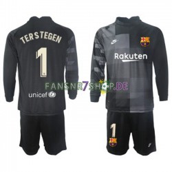 FC Barcelona fußball trikot Ter Stegen 1 Torhüter Kinder Auswärts 2021-2022 Langarm