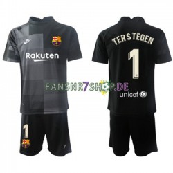 FC Barcelona fußball trikot Ter Stegen 1 Torhüter Kinder Auswärts 2021-2022 Kurzarm