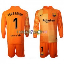 FC Barcelona fußball trikot Ter Stegen 1 Torhüter Kinder Heim 2021-2022 Langarm