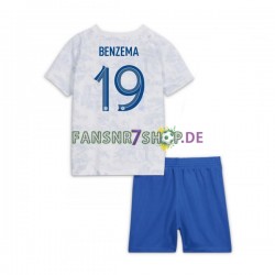 Frankreich fußball trikot WM 2022 Benzema 19 Kinder Auswärts Kurzarm