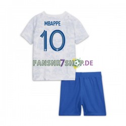 Frankreich fußball trikot WM 2022 Mbappé 10 Kinder Auswärts Kurzarm