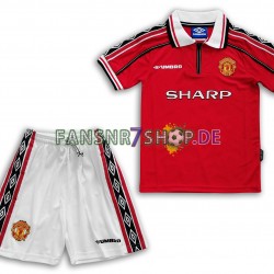 Manchester United fußball trikot Kinder Heim Retro 1998-1999 Kurzarm