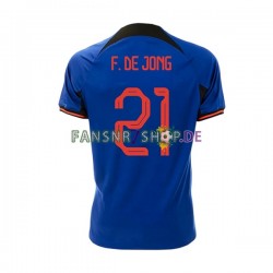 Niederlande fußball trikot WM 2022 Frenkie de Jong 21 Herren Auswärts Kurzarm
