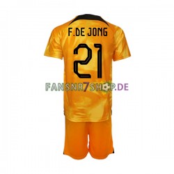 Niederlande fußball trikot WM 2022 Frenkie de Jong 21 Kinder Heim Kurzarm