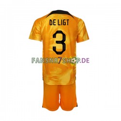 Niederlande fußball trikot WM 2022 Matthijs de Ligt 3 Kinder Heim Kurzarm