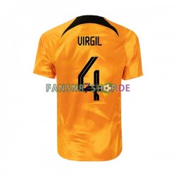Niederlande fußball trikot WM 2022 Virgil 4 Herren Heim Kurzarm