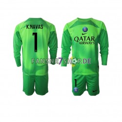 Paris Saint-Germain fußball trikot Keylor Navas 1 Torhüter Kinder Heim 2022-2023 Langarm