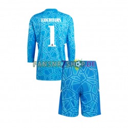 Real Madrid fußball trikot Courtois 1 Torhüter Kinder Heim 2022-2023 Langarm