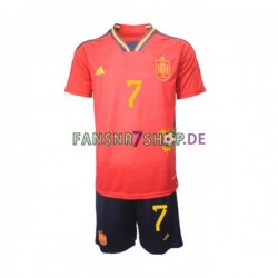 Spanien fußball trikot WM 2022 Alvaro Morata 7 Kinder Heim Kurzarm