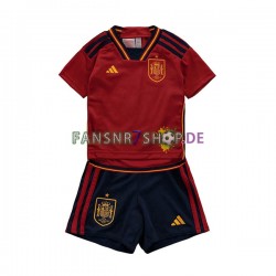 Spanien fußball trikot WM 2022 Kinder Heim Kurzarm