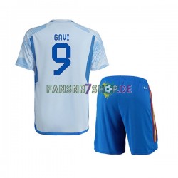 Spanien fußball trikot WM 2022 Gavi 9 Kinder Auswärts Kurzarm
