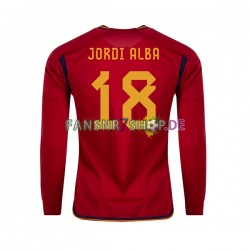 Spanien fußball trikot WM 2022 JORDI ALBA 18 Herren Heim Langarm