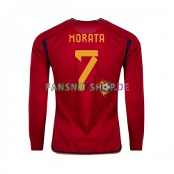 Spanien fußball trikot WM 2022 MORATA 7 Herren Heim Langarm