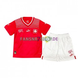 Schweiz fußball trikot WM 2022 Kinder Heim Kurzarm