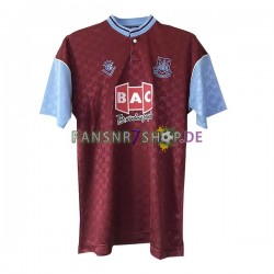 West Ham United fußball trikot Herren Heim Retro 1989-1990 Kurzarm