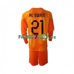 Saudi-Arabien fußball trikot WM 2022 Mohammed Al-Owais 21 Torhüter Kinder Auswärts Langarm