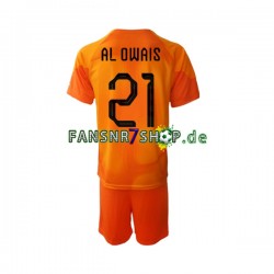 Saudi-Arabien fußball trikot WM 2022 Mohammed Al-Owais 21 Torhüter Kinder Auswärts Kurzarm