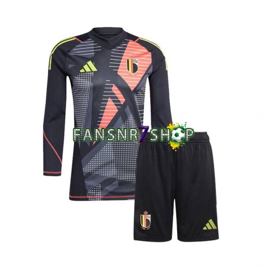 Belgien fußball trikot Euro 2024 Torhüter Kinder Heim Langarm