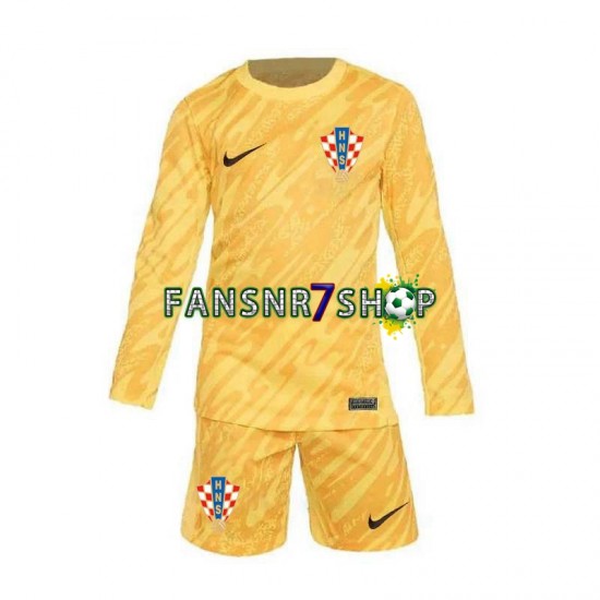 Kroatien fußball trikot Euro 2024 Torhüter Kinder Heim Langarm