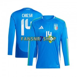 Italien fußball trikot Euro 2024 Chiesa 14 Herren Heim Langarm