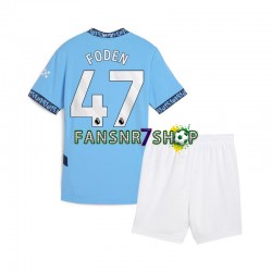 Manchester City fußball trikot Phil Foden 47 Kinder Heim 2024-2025 Kurzarm
