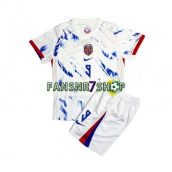 Norwegen fußball trikot Erling Haaland 9 Kinder Auswärts 2024 Kurzarm