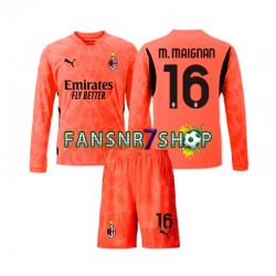 AC Mailand fußball trikot Mike Maignan 16 Torhüter Kinder Viertes 2024-2025 Langarm