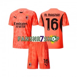 AC Mailand fußball trikot Mike Maignan 16 Torhüter Kinder Viertes 2024-2025 Kurzarm