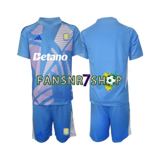 Aston Villa fußball trikot Torhüter Kinder Ausweich Blau 2024-2025 Kurzarm