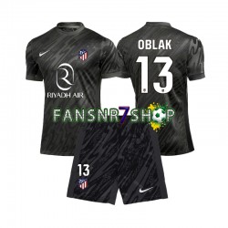 Atlético Madrid fußball trikot Jan Oblak 13 Torhüter Kinder Heim 2024-2025 Kurzarm