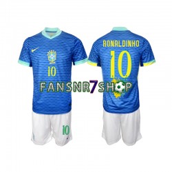 Brasilien fußball trikot Ronaldinho 10 Kinder Auswärts 2024 Kurzarm