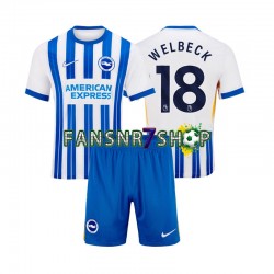 Brighton Hove Albion fußball trikot WELBECK 18 Kinder Heim 2024-2025 Kurzarm